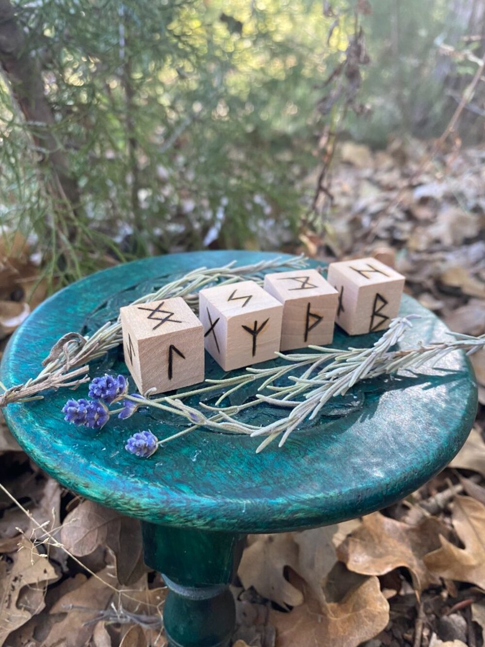 Elder Futhark Rune Dice Set - Hand-Burned, Divination Tool